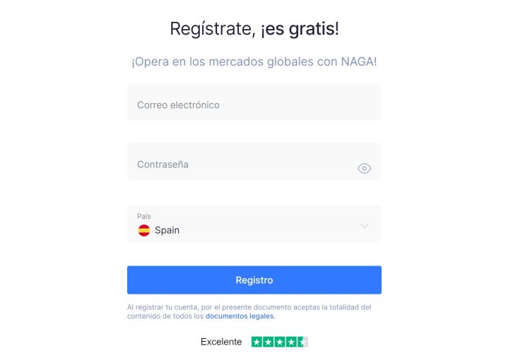 abrir una cuenta naga registro