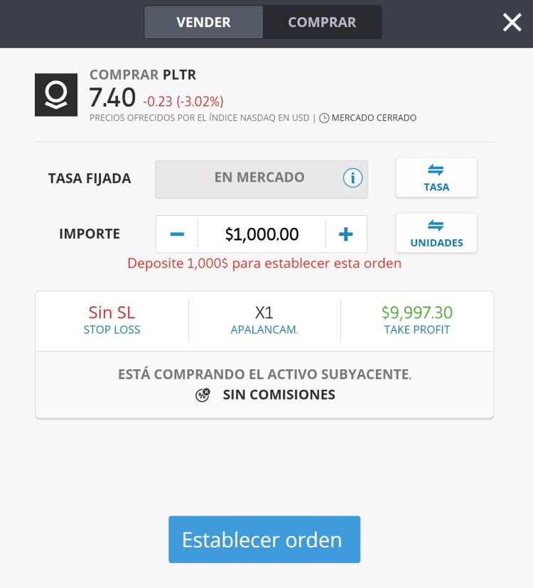 comprar acciones palantir etoro