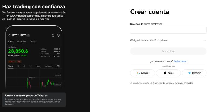 crear cuenta okx